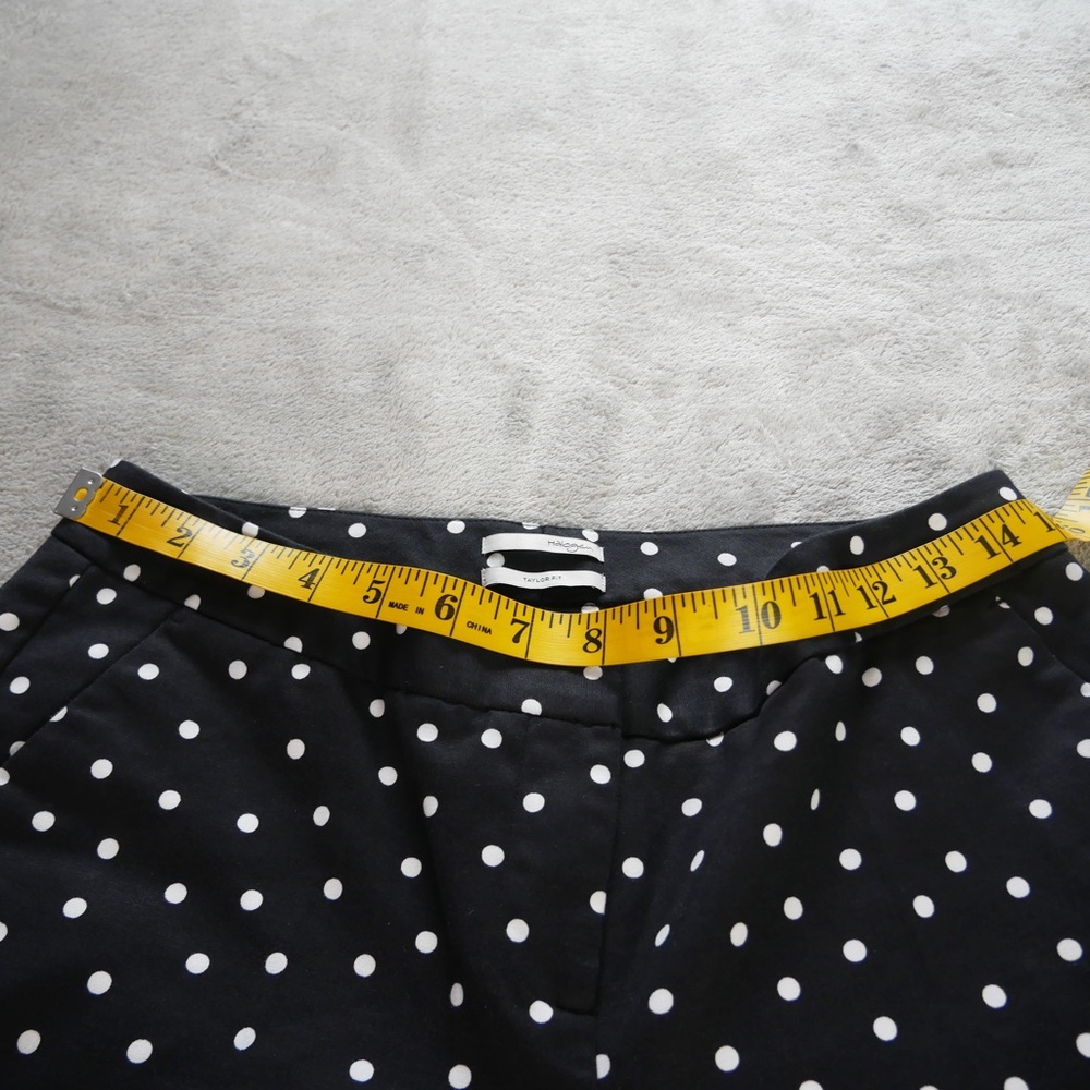 Halogen Taylor Fit Womens 4 Petite Black White Polka Dot Pants - Picture 7 of 11